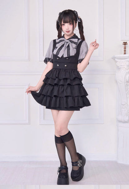 【予約商品】レースリボンシャツ＋サスドレス2WAYスイート&スパイシー