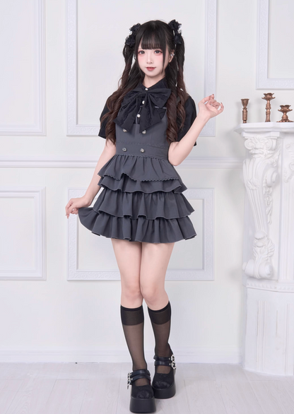 【予約商品】レースリボンシャツ＋サスドレス2WAYスイート&スパイシー