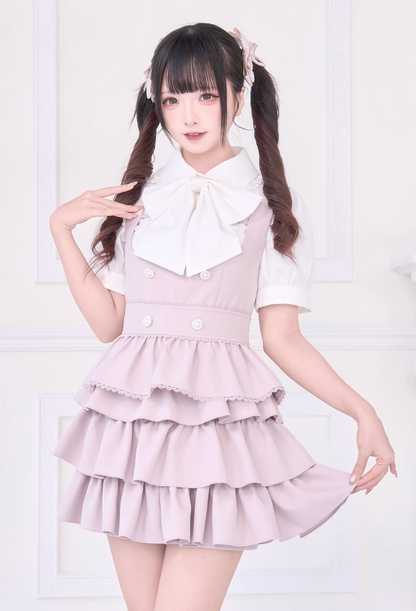 【予約商品】レースリボンシャツ＋サスドレス2WAYスイート&スパイシー