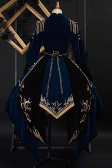 [Deadline for pre-order on November 16th] Holy army blue black embroidered military cape dress complete set + dress set