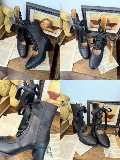 【12月26日予約締切】エレガントアンティークロリータレースアップブーツ