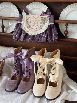 【12月26日予約締切】エレガントアンティークロリータレースアップブーツ