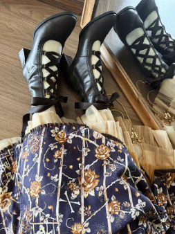 【12月26日予約締切】エレガントアンティークロリータレースアップブーツ