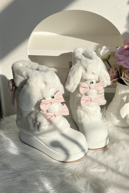 うさ耳ファーリボン厚底ブーツ