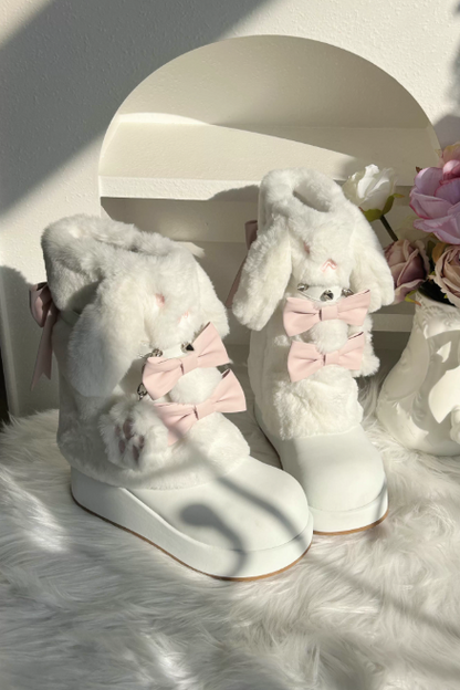 うさ耳ファーリボン厚底ブーツ