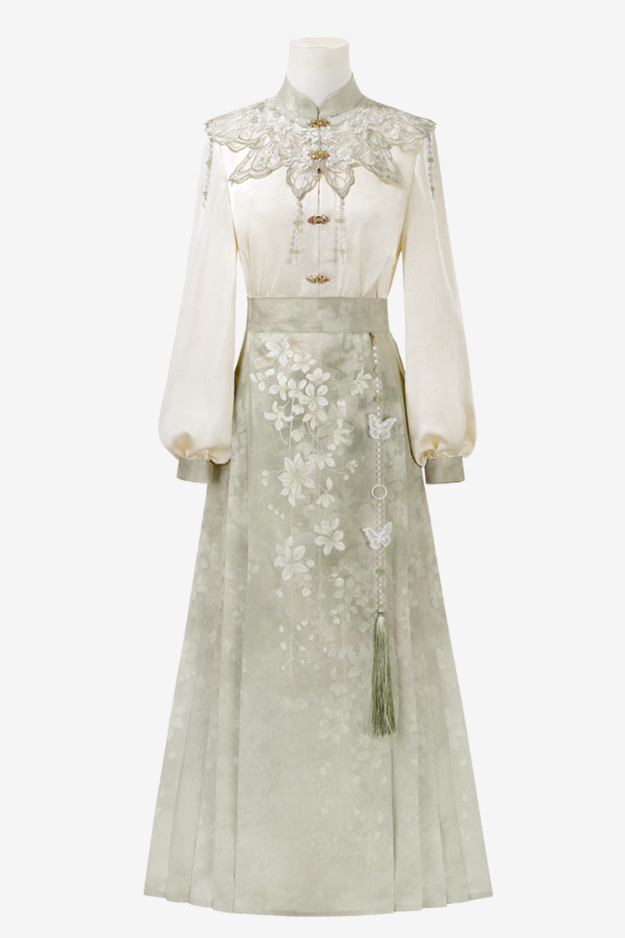 Jasmine Rain Long Sleeve Shirt + Elegant Skirt