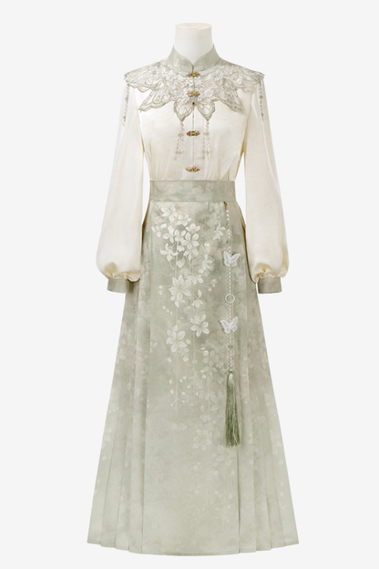 Jasmine Rain Long Sleeve Shirt + Elegant Skirt