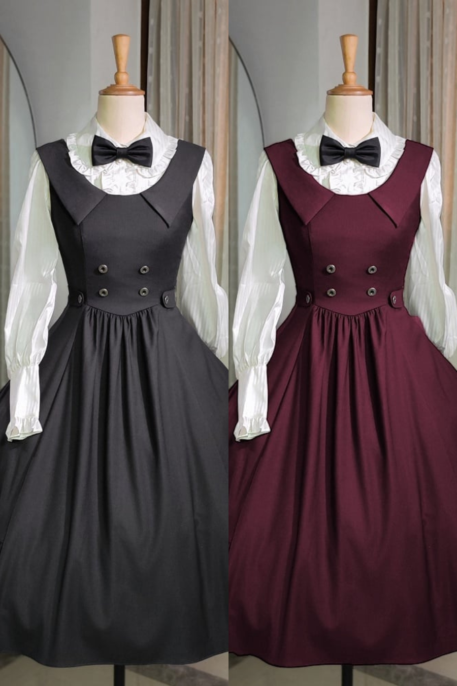 【12月9日予約締切】スプリットカラーエレガントバックレースアップドレス