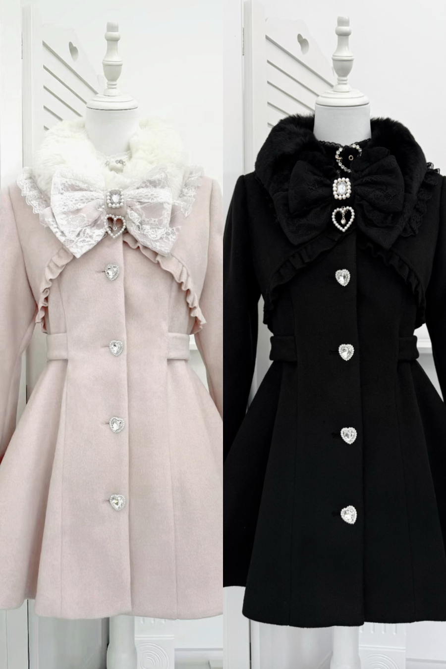 リボンウエストマークフレアコート