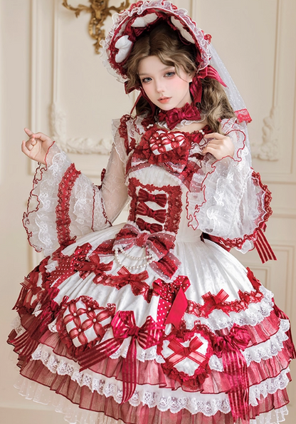 【12月26日予約締切】ピュアスイートローズファンタジークロスリボンレースベルスリーブシャツ