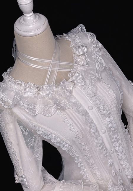 【12月26日予約締切】ピュアスイートローズファンタジークロスリボンレースベルスリーブシャツ