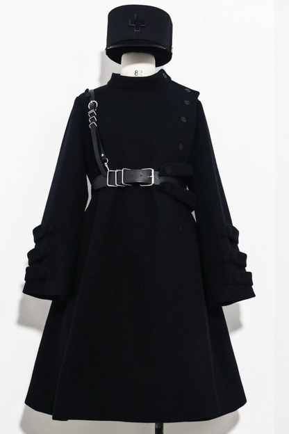 深色黑色中间Shaco墙外衣 +皮带[预订产品]