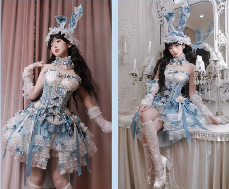 【4月8日予約締切】スウィートロリータバニーレースコルセットドレスセットA/B/C