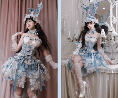 【4月8日予約締切】スウィートロリータバニーレースコルセットドレスセットA/B/C