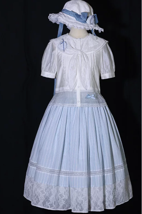 Blue Marine Fairy Lace Lolita Dress + Top + Skirt