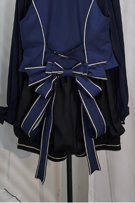 [Pre-order Deadline: September 13] Dark Blue/White Gothic Prince Mini Hat + Back Bow