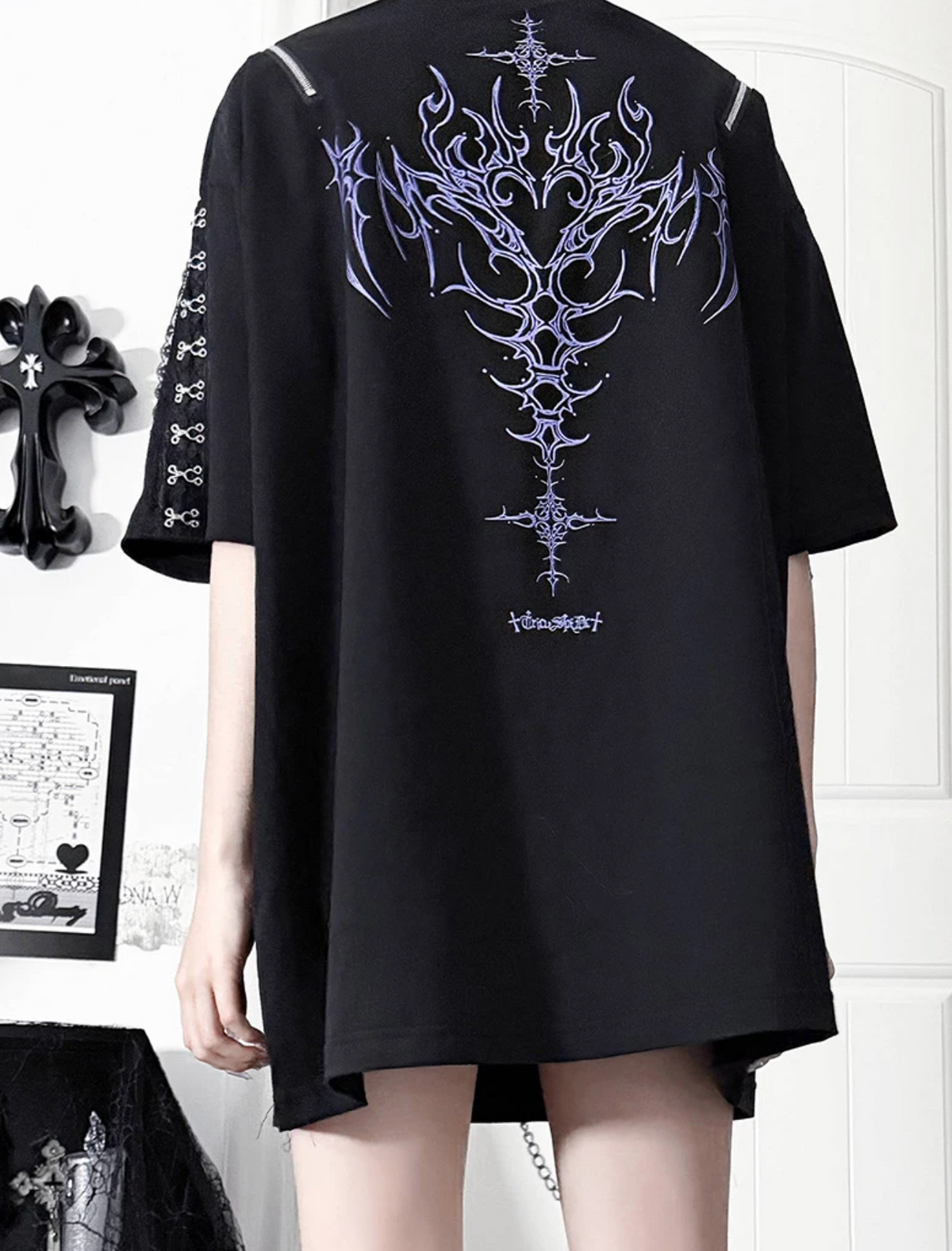 Broken Heart Sequel Zipper Loose T-shirt