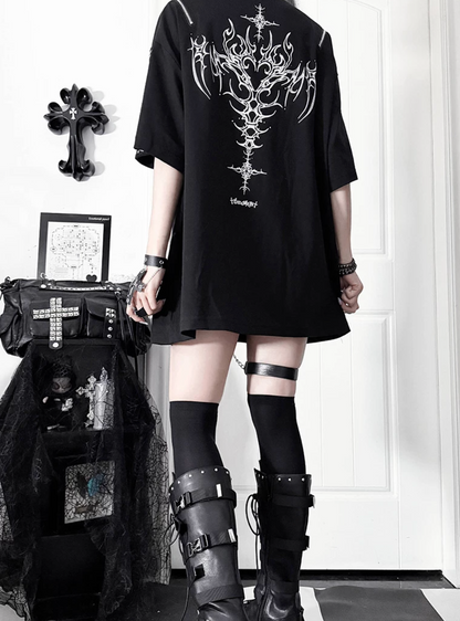 Broken Heart Sequel Zipper Loose T-shirt