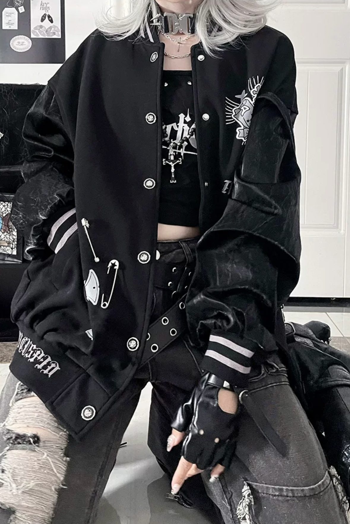 American Retro Embroidered Baseball Jacket