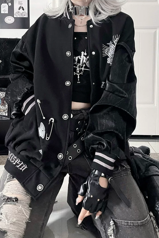 American Retro Embroidered Baseball Jacket