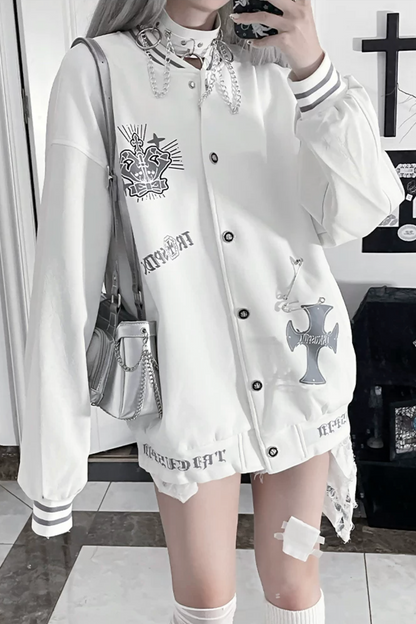 American Retro Embroidered Baseball Jacket