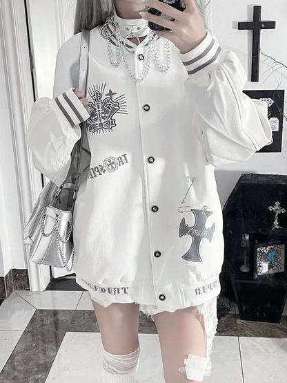 American Retro Embroidered Baseball Jacket