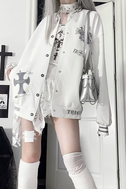 American Retro Embroidered Baseball Jacket