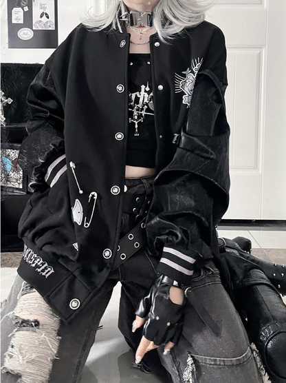 American Retro Embroidered Baseball Jacket