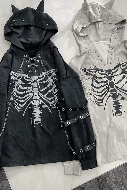 Bone Rib Tie-Dye Hoodie