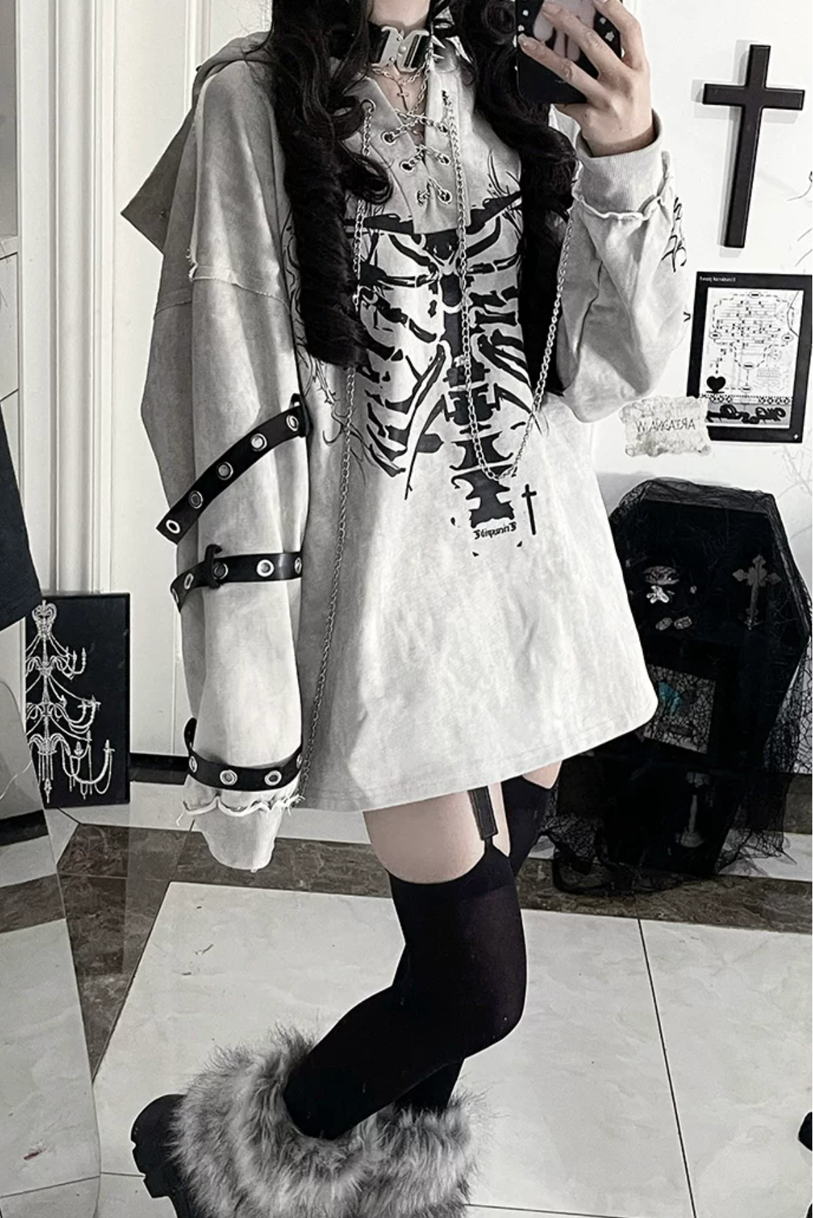 Bone Rib Tie-Dye Hoodie