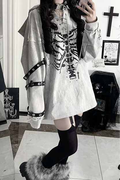 Bone Rib Tie-Dye Hoodie