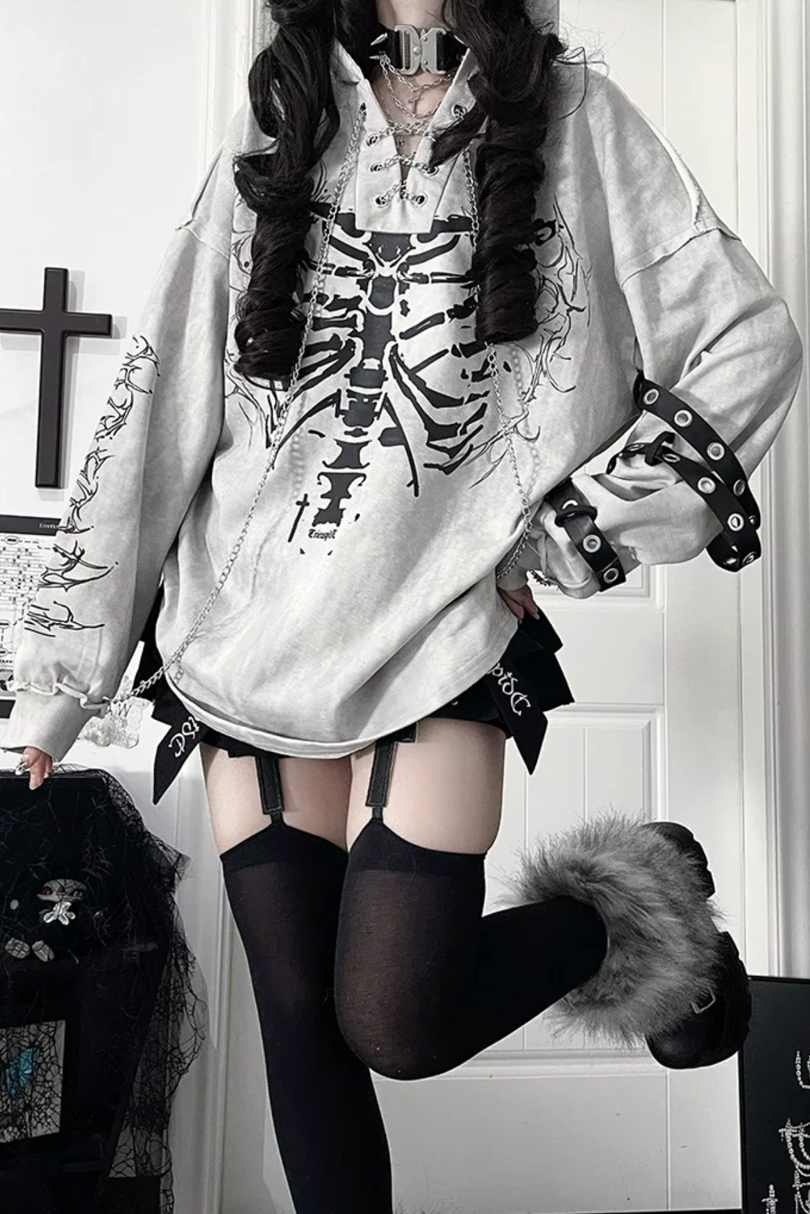 Bone Rib Tie-Dye Hoodie