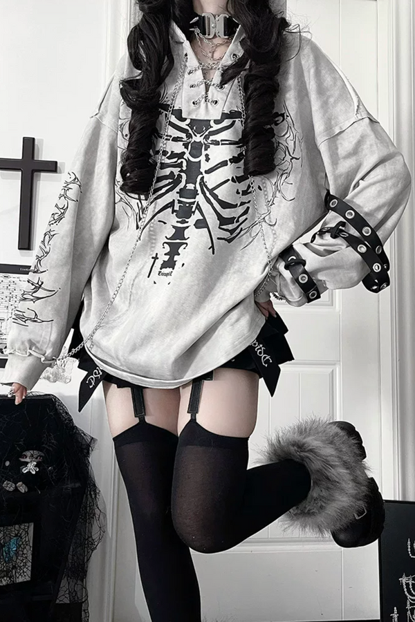 Bone Rib Tie-Dye Hoodie