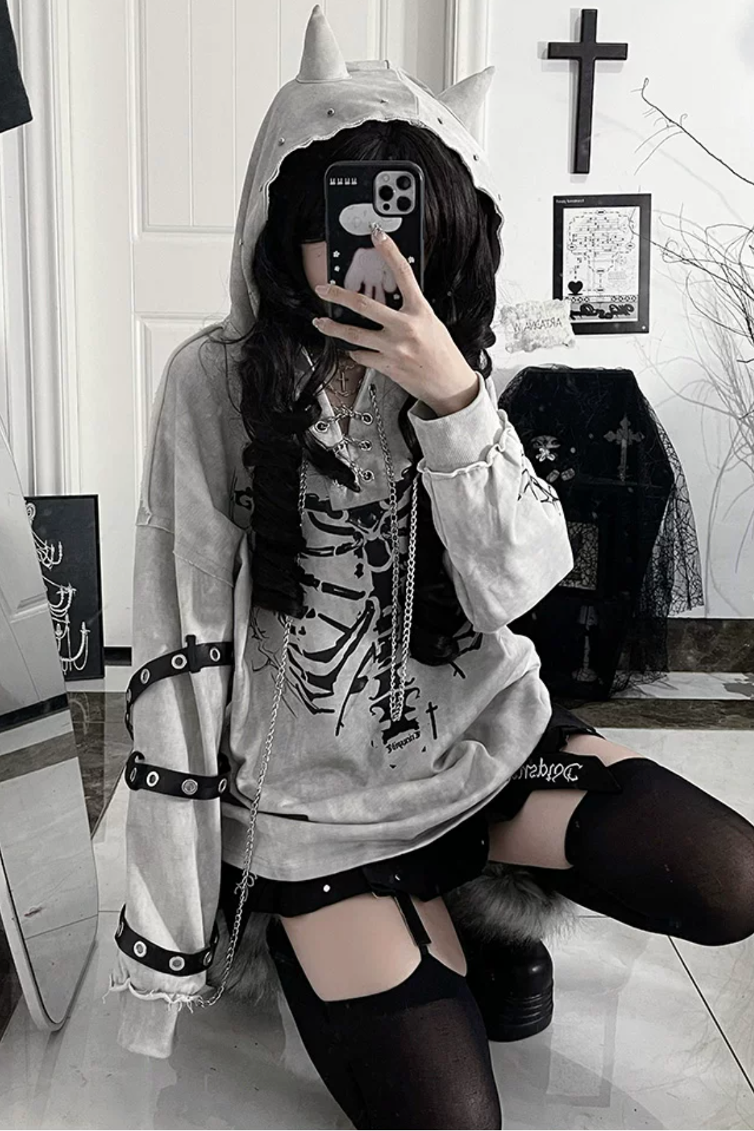 Bone Rib Tie-Dye Hoodie