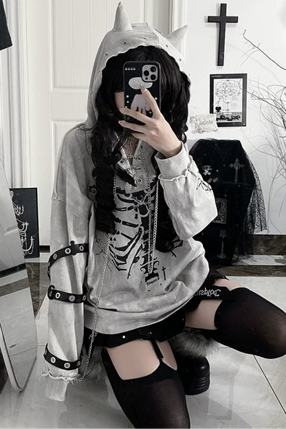 Bone Rib Tie-Dye Hoodie