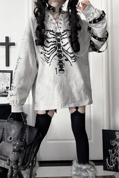Bone Rib Tie-Dye Hoodie