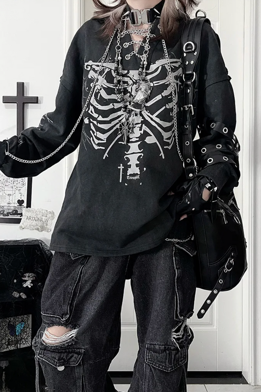 Bone Rib Tie-Dye Hoodie