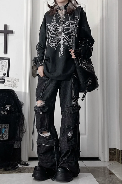 Bone Rib Tie-Dye Hoodie