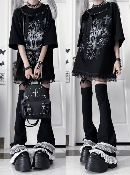 Camiseta holgada de manga corta Night Blood carta de amor