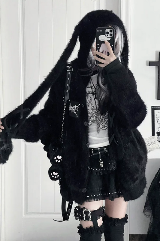 Long Rabbit Ear Design Jacket