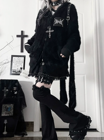 Long Rabbit Ear Design Jacket