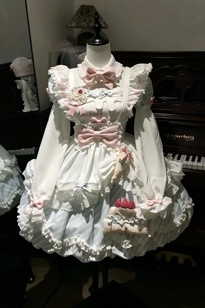 Ensemble robe Lolita à fleurs et chien