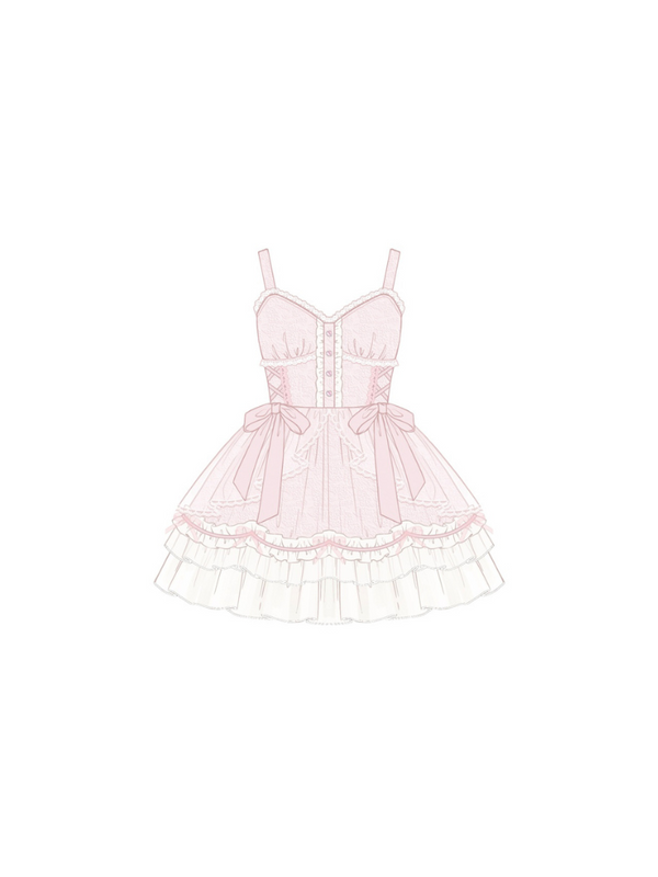 フラワーライトロリータサスペンダーワンピース+ショートショール