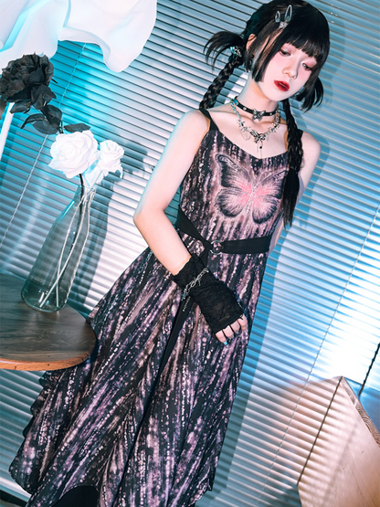 Butterfly Phantom Suspender Long Skirt