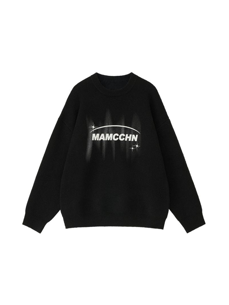 American Logo Over Mode Knit