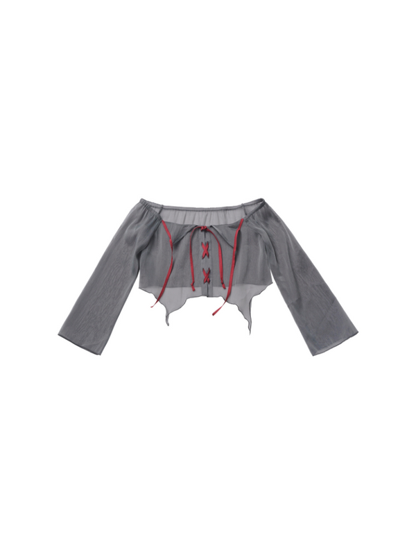 ロックガールショートトップス+チェックキャミソール+チェックスカート