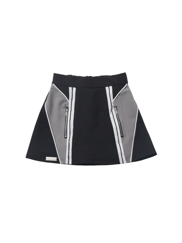 モードカジュアルトップス+ロングシャツ+ハーフパンツ+スカート