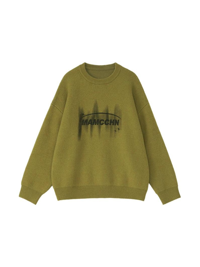 American Logo Over Mode Knit