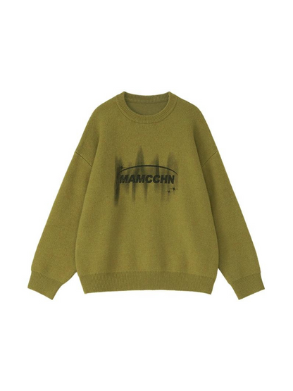 American Logo Over Mode Knit