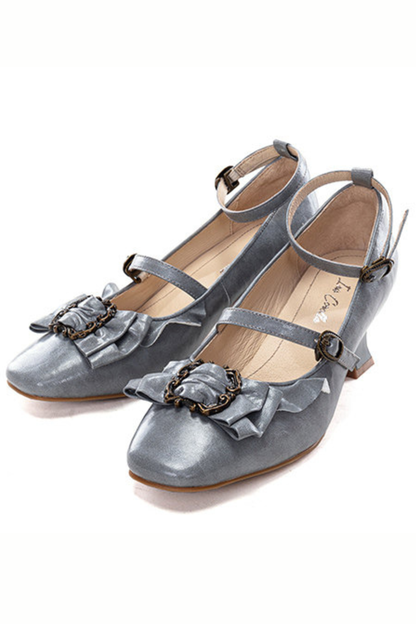 レザーリボンフリルロリータヒール